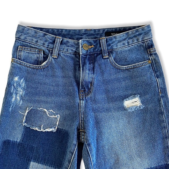 MO & Co. Distressed Denim Capris Blue Size 25 - Picture 4 of 12